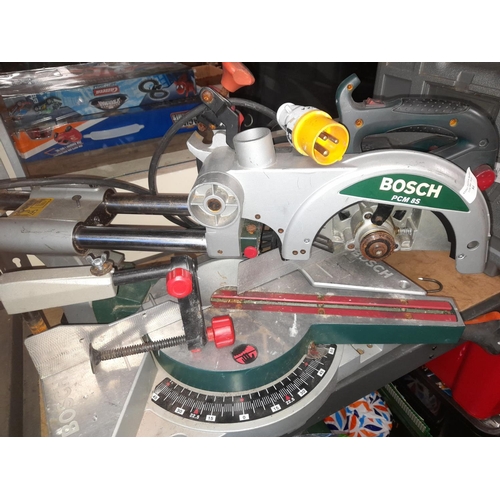 84 - Bosch Sliding Compound Mitre Saw Working No Blade Or Guard, LED Lights Not Working