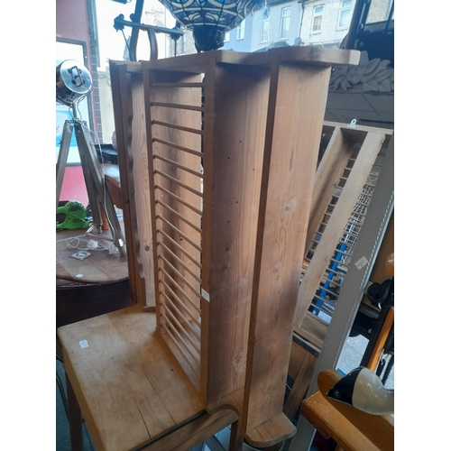 52 - Old Wooden Kitchen Plate Rack