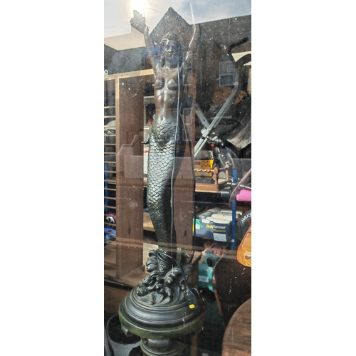 47 - Modern 8 Foot Mermaid Lamp With Tiffany Shade