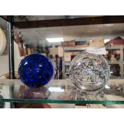 324 - 2 Bubble Patterned Paperweights