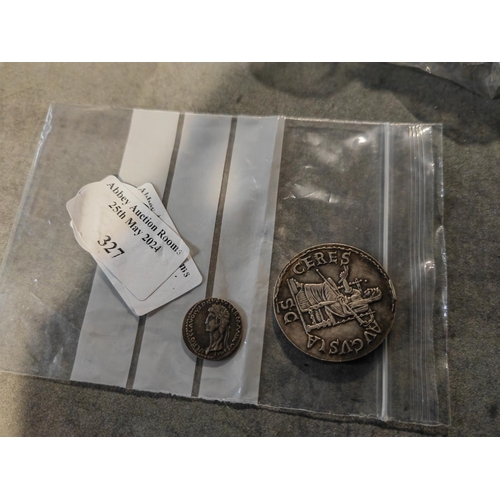 327 - 2 Replica Roman Coins