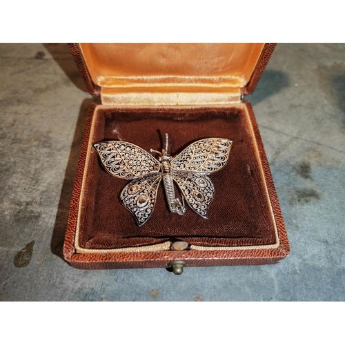 380 - Silver Jointed Butterfly Brooch Weights 10.3Gms