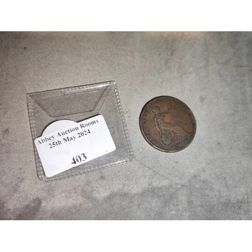 403 - 1856 Young Head Victorian Penny