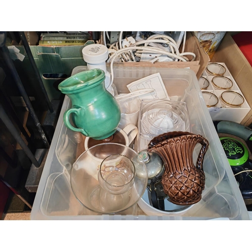 590 - Box Of Assorted Items Including China, Lemon Squeezer Etc