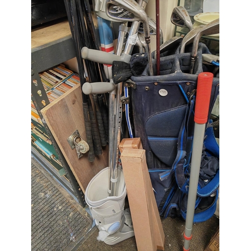 84 - Pair Of Disability Crutches And Disability Boot