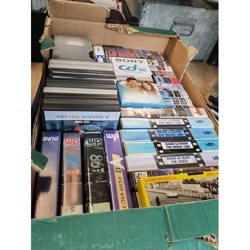 89 - Box Of Old Le Mans & World Sportscar Champ Motor Racing Vhs Video Tapes Plus 10 Dvd'S Including F1, ... 