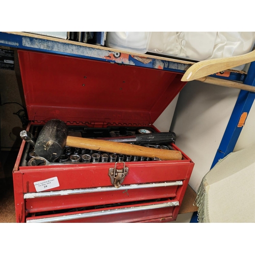 29 - Red Tool Box With Tools