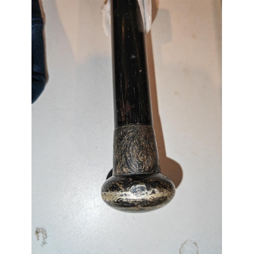 462 - Silver Handled Ebony Walking Stick