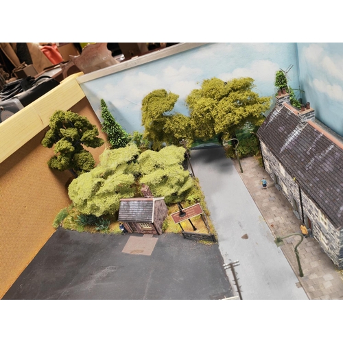 463 - Railway Town Diorama In Cabinet