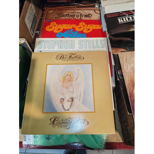 594 - Record Case Of 1960'S/70'S Lp'S Including Beatles, Rolling Stones, Led Zepplin, Iron Maiden, David B... 