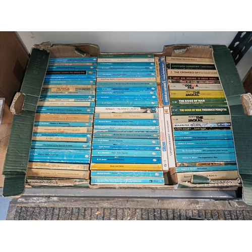 82 - 3 Boxes Of Vintage Paperback Books Including Penguin, Pelican, Puffin, Pan, Corgi & More