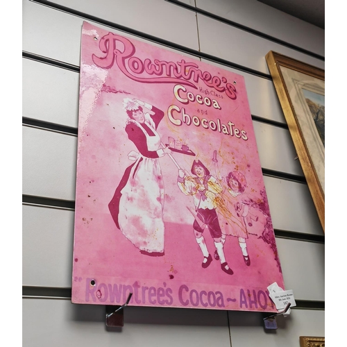 102 - Rowntree'S Cocoa & Chocolate Tin Plate Advertising Sign