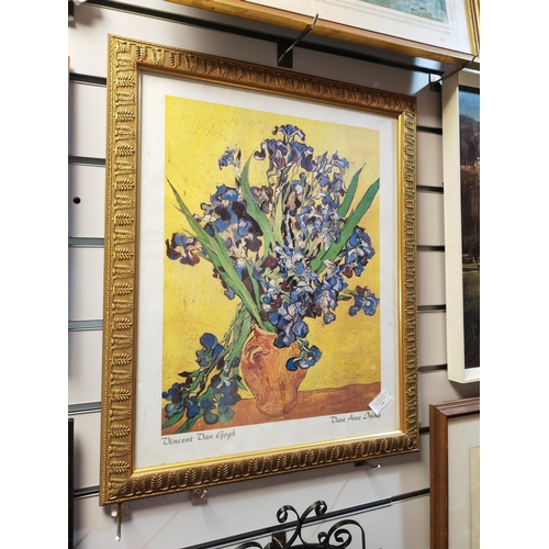 106 - Framed Print Of Flowers By Van Gogh