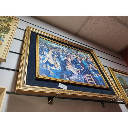 112 - Framed Print Of Crowd Of People In Restaurant