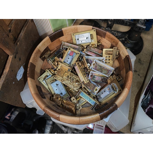 123 - Marquetry Patterned Bowl Of Combination Locks