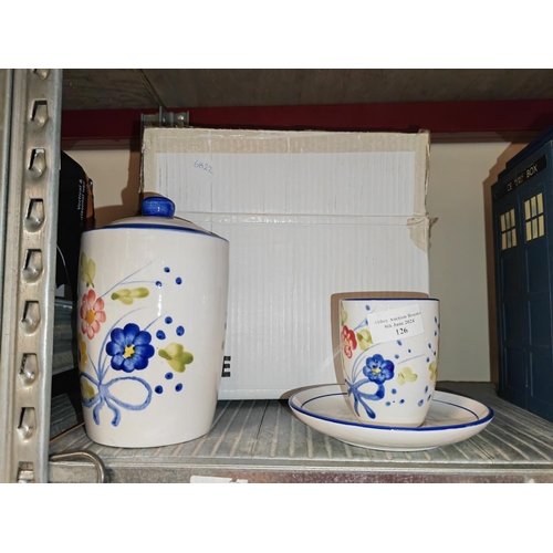 126 - Boxed Cookie Jar And Cup And Saucer Set