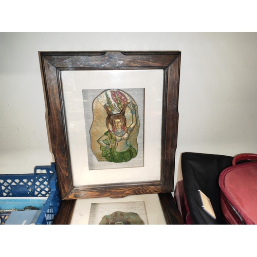 146 - 3 Framed Indian Dancer Diorama