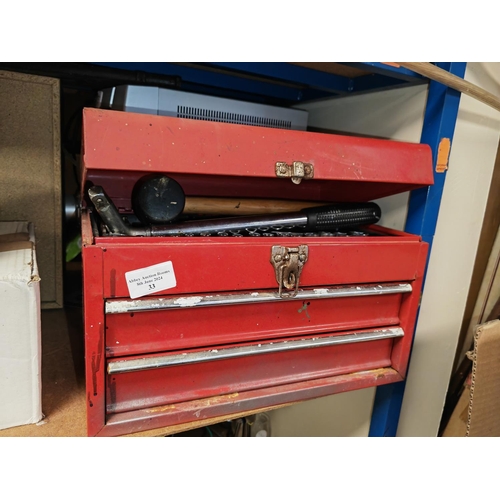 33 - Red Tool Box With Tools