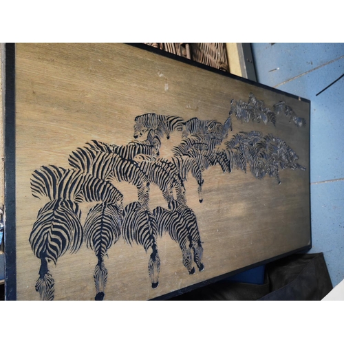 77 - Carved Picture Of A Zebra On Board