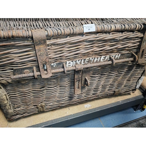 85 - Vintage Wicker Basket With Locking Mechanism