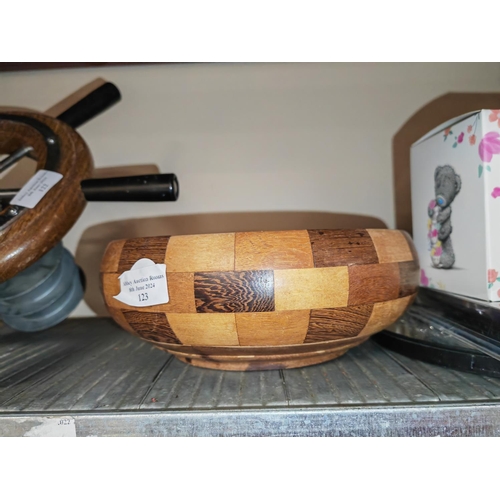 123 - Marquetry Patterned Bowl Of Combination Locks