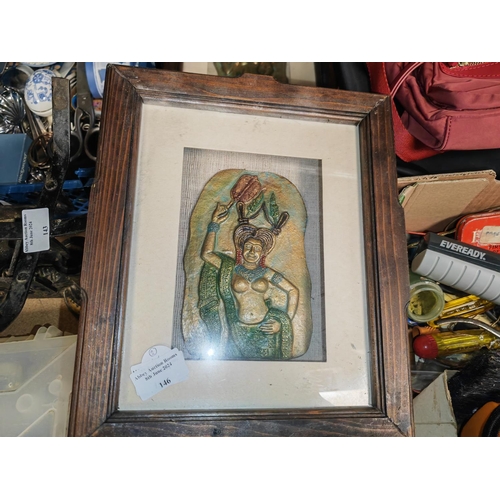 146 - 3 Framed Indian Dancer Diorama