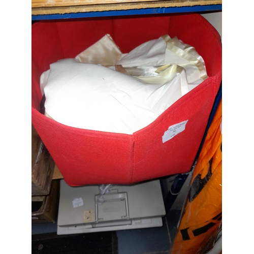 34 - Red Storage Box Of Linen