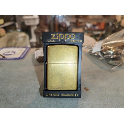 353 - Zippo No 14 Brass Lighter In Box