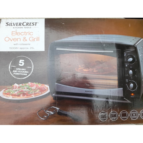 79 - Silvercrest Electric Oven And Grill Unused In Packaging Box Damaged