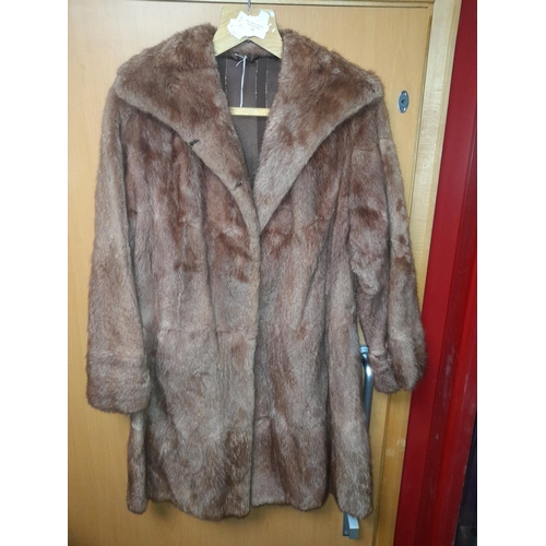 19 - 2 Fur Coats One Brown One Black