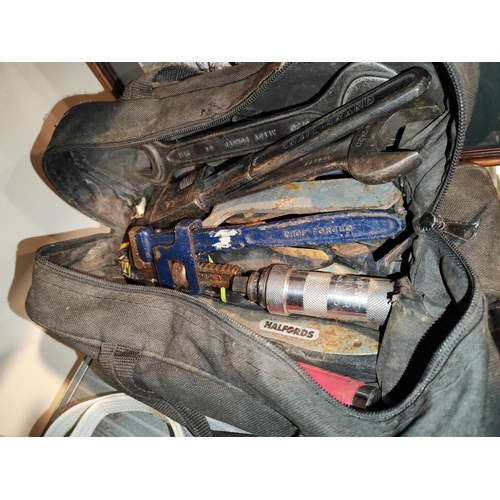 605 - Bag Of Tools And A Tin Of Sockets