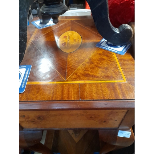 686 - Inlaid Coffee Table And A Inlaid Side Table With Drawer Both On Ball And Legs Feet