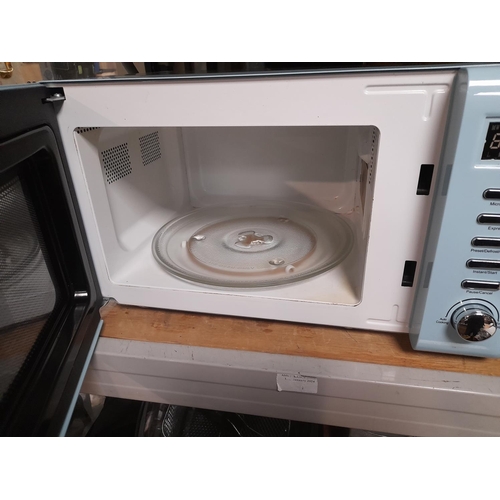 710 - Blue Microwave Oven