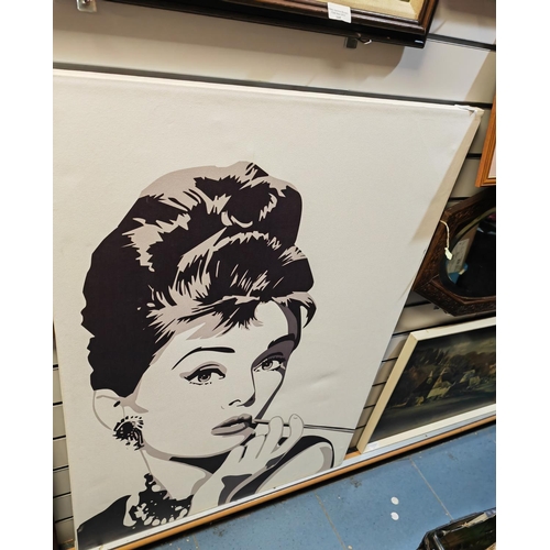 106 - Large Print On Canvas Of Audrey Hepburn