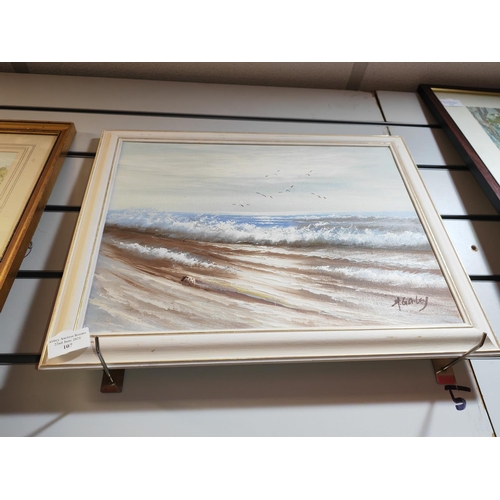 107 - Framed Painting Of Waves Coming Into The Shore By A Gailey
