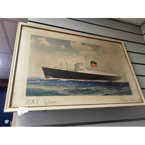 123 - Large Framed Print Of Rms Sylvania Cunard Line