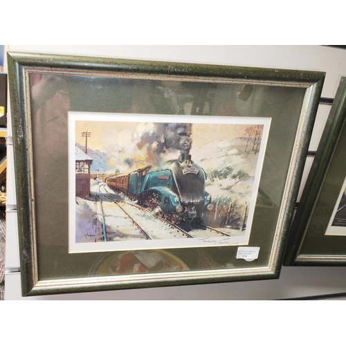 124 - Framed Print Of The Flying Scotsman Train Wet Signed By Terence Cuneo Commissioned By The Post Offic... 