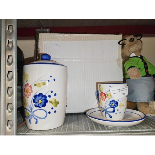 132 - Boxed Cookie Jar And Cup And Saucer Set