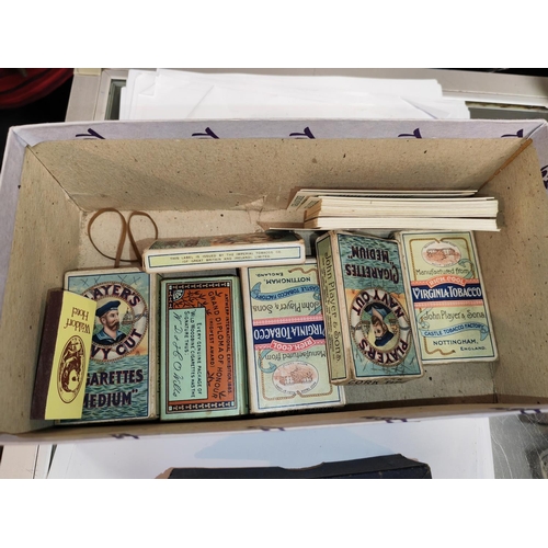 404 - Shoe Box Of Cigarette Cards In Boxes Including W.D Wills, Players Craven A And Virginia Tobacco