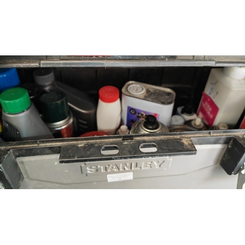 30 - Stanley Tool Box With Fluids Oil Etc
