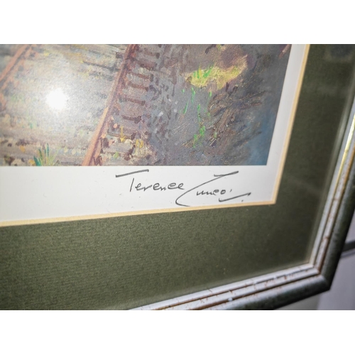 116 - Framed Print Of The Royal Scott Train Wet Signed By Terence Cuneo Commissioned By The Post Office Fo... 