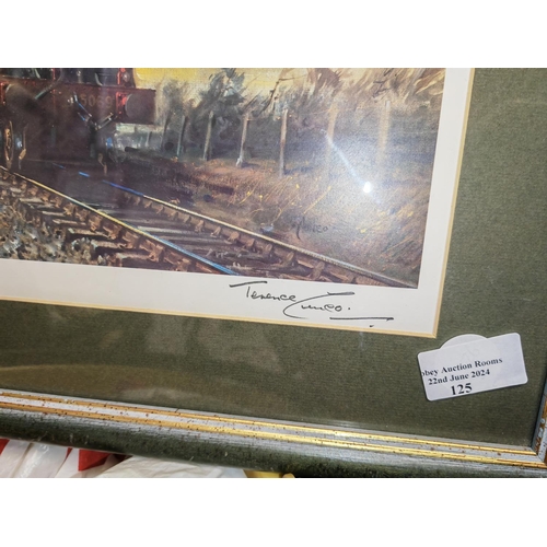 125 - Framed Print Of The Gwr Worlds Fastest Train Wet Signed By Terence Cuneo Commissioned By The Post Of... 