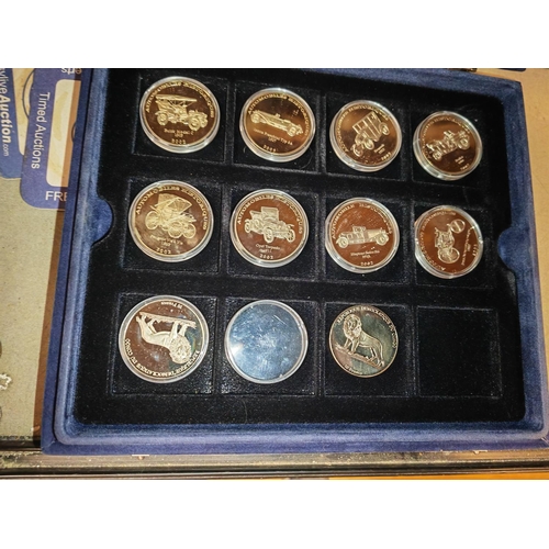 389 - Box Of 10 Franc Coins With Car Pictures