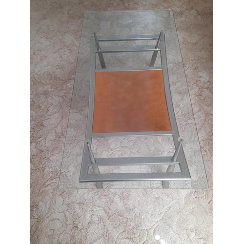 742 - Oblong Designer Glass Topped Coffee Table