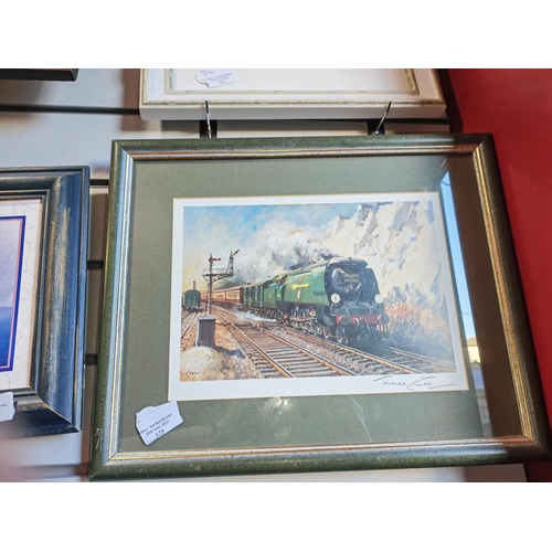 125 - Framed Print Of The Golden Arrow Train Wet Signed By Terence Cuneo Commissioned By The Post Office F... 