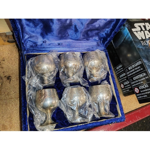 169 - Set Of 6 Silver Plated Goblets In Box