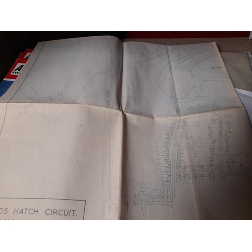3 - Fold Out Plan Of Brands Hatch Motor Racing Circuit In Kent, Creased In Places