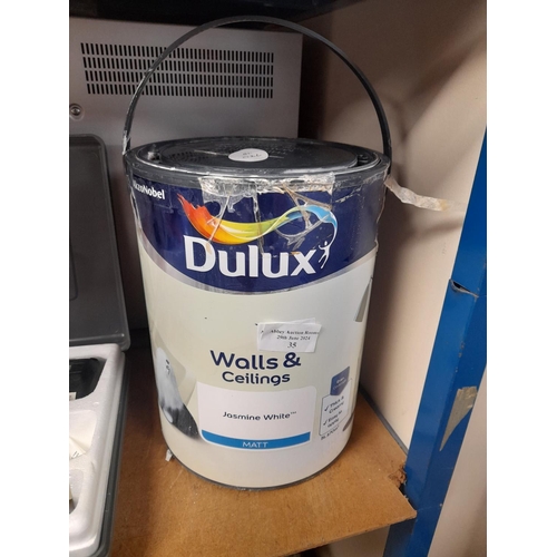 35 - Dulux 5Ltr Tub Of Matt Jasmine White Paint