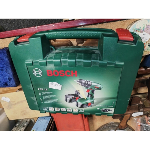 144 - Bosch Cordless Drill With Battery And Charger Working In Case