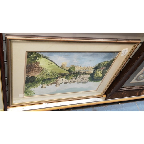 107 - Framed Watercolour Of Warwick Castle Signed Tony Ogden